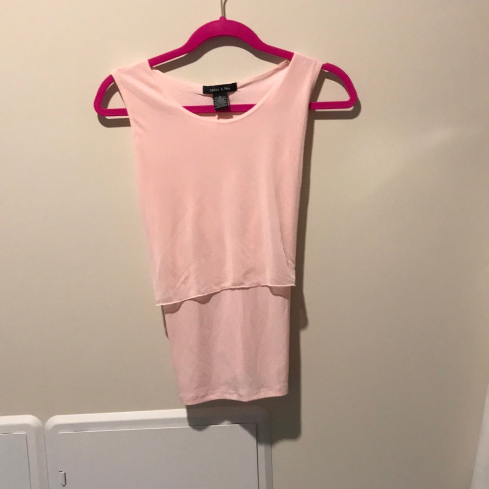 Blush Pink Dress Shirt/ Tank